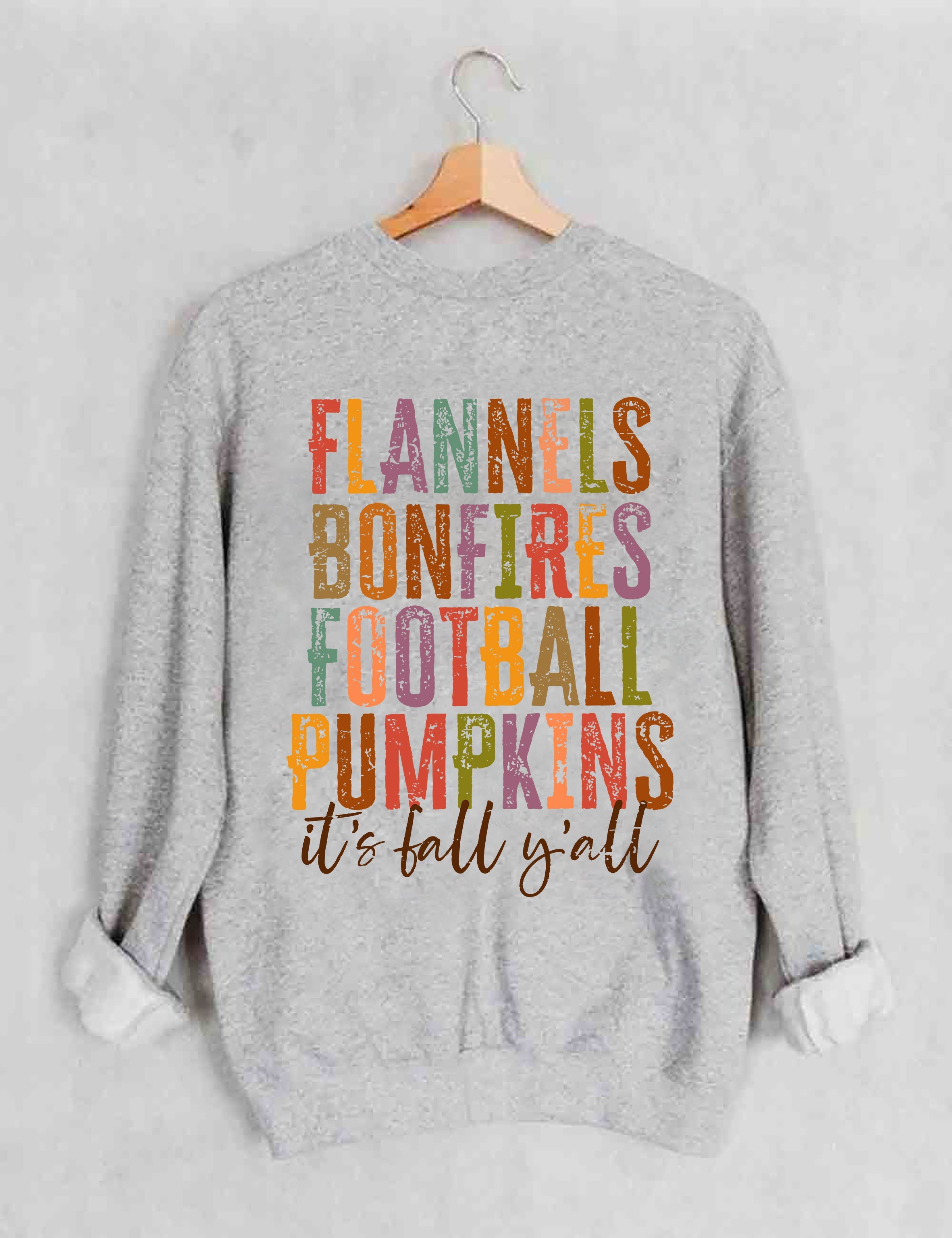 Flannels Bonfires Football Pumpkins Sweatshirt