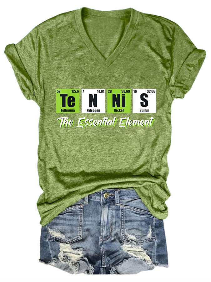 Women's Tennis the essential element V-neck T-shirt