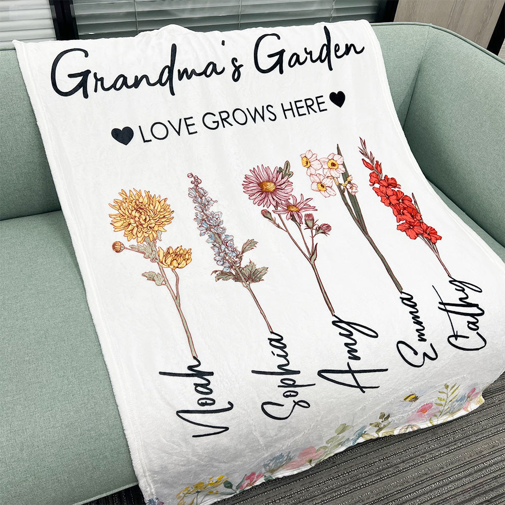 ⭐Mom's Garden is Her Children Customized Summer Blanket