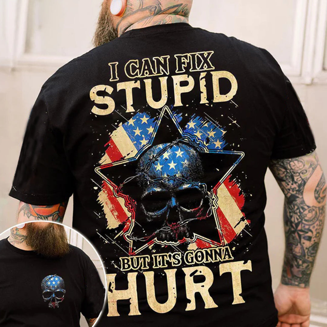 I Can Fix Stupid Skull All Over  Print Men's Short Sleeve T-Shirt