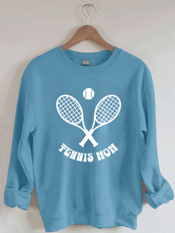 Women's Tennis Mom Print Crewneck Sweatshirt