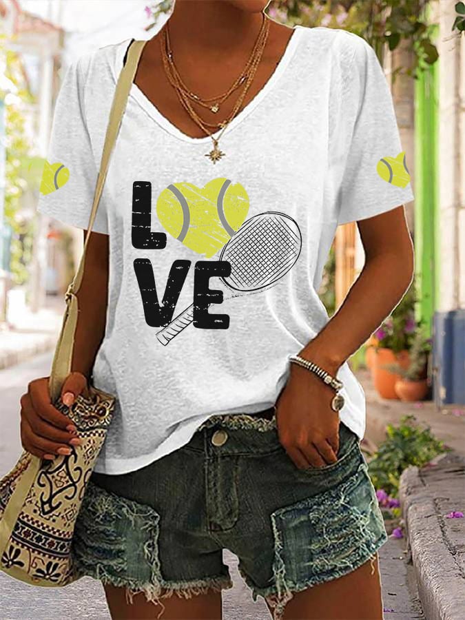 Women's Tennis Lovers Casual T-Shirts