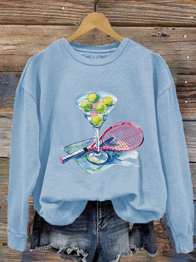 Women's Funny Tennis Tennis Lover Print Sweatshirt