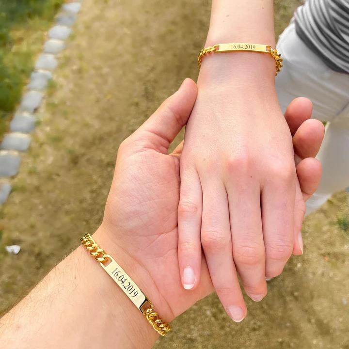 Engraved Love Couple Bracelets