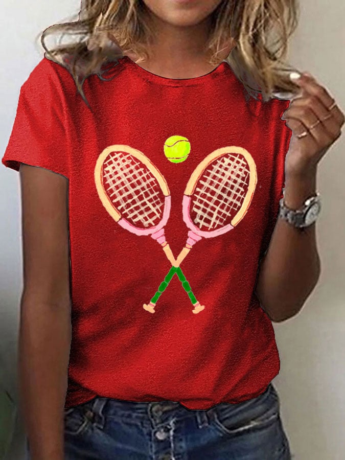 Women's Tennis Fans Print T-Shirt