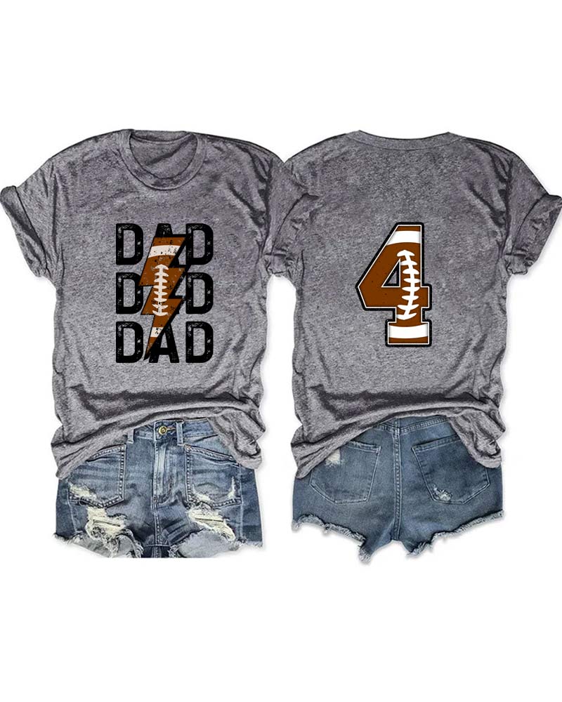 Football Dad Personalized Number T-Shirt