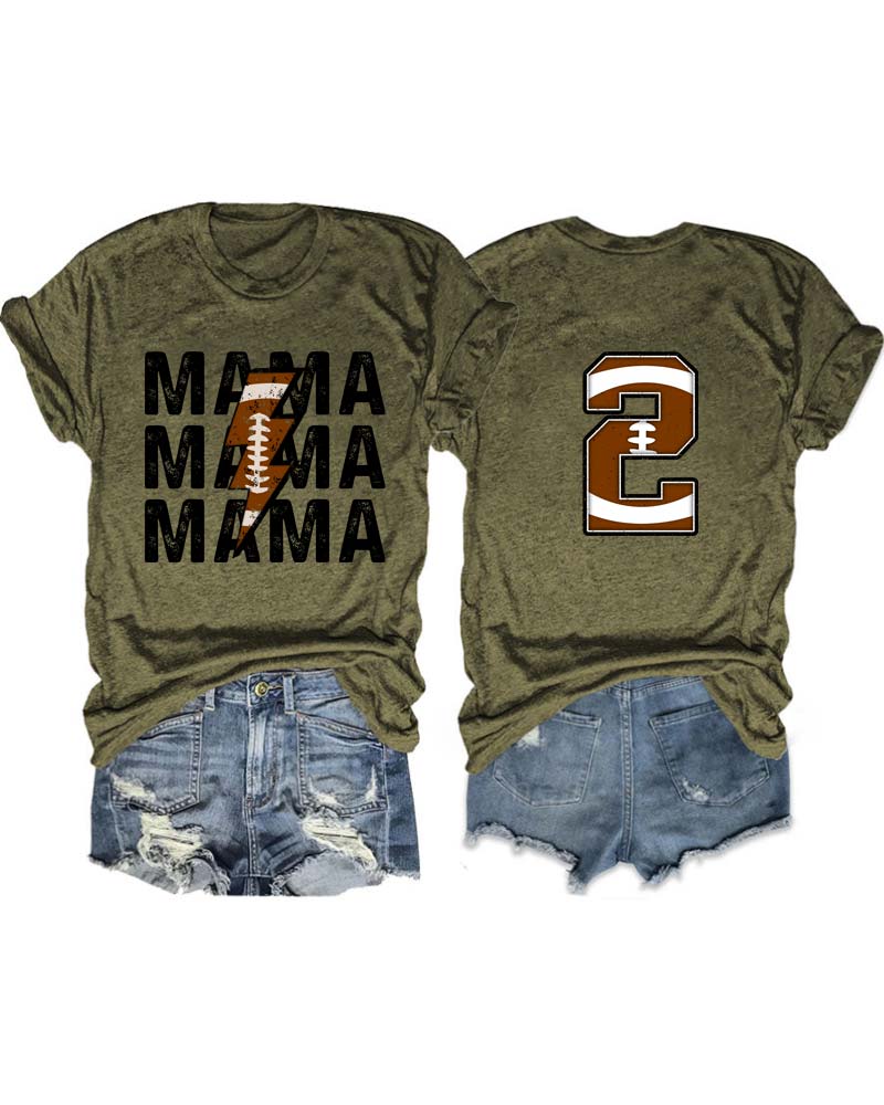 Football Mama Personalized Number T-Shirt