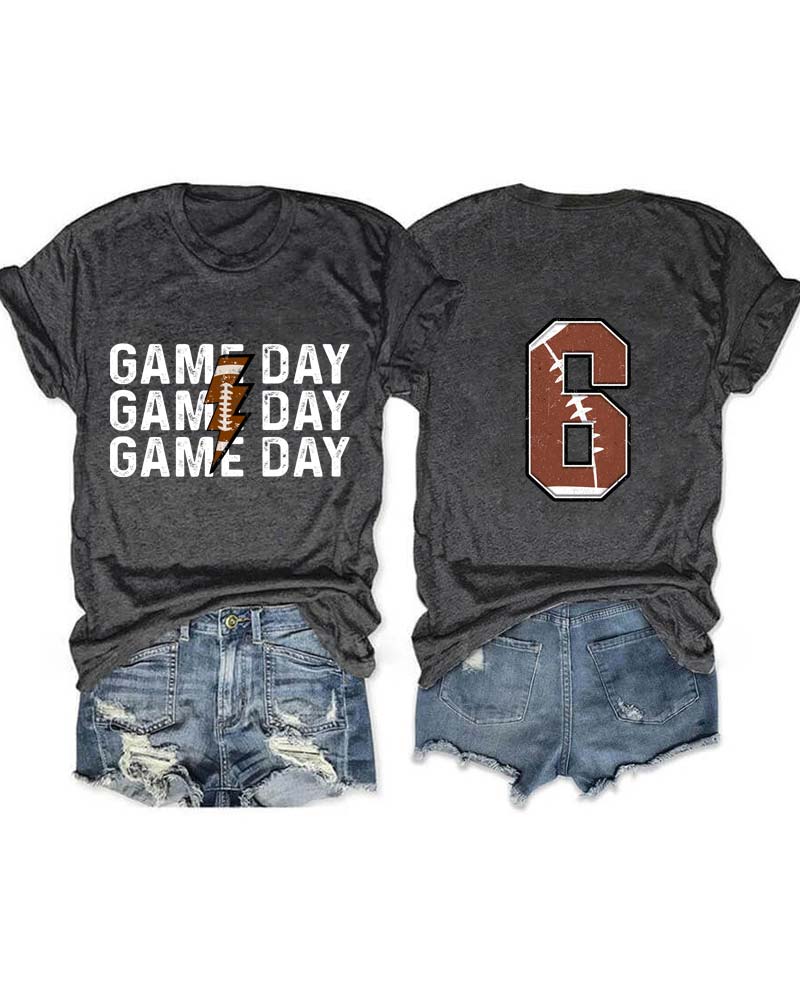 Game Day Football Personalized Number T-Shirt