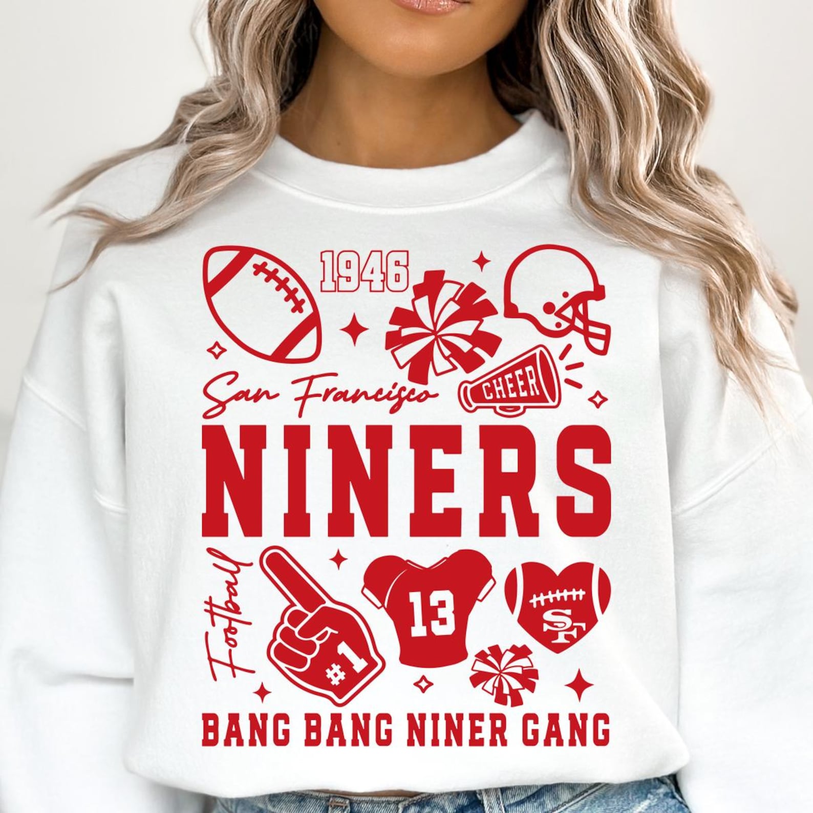 Bang Bang Niner Gang, Football Sweatshirt