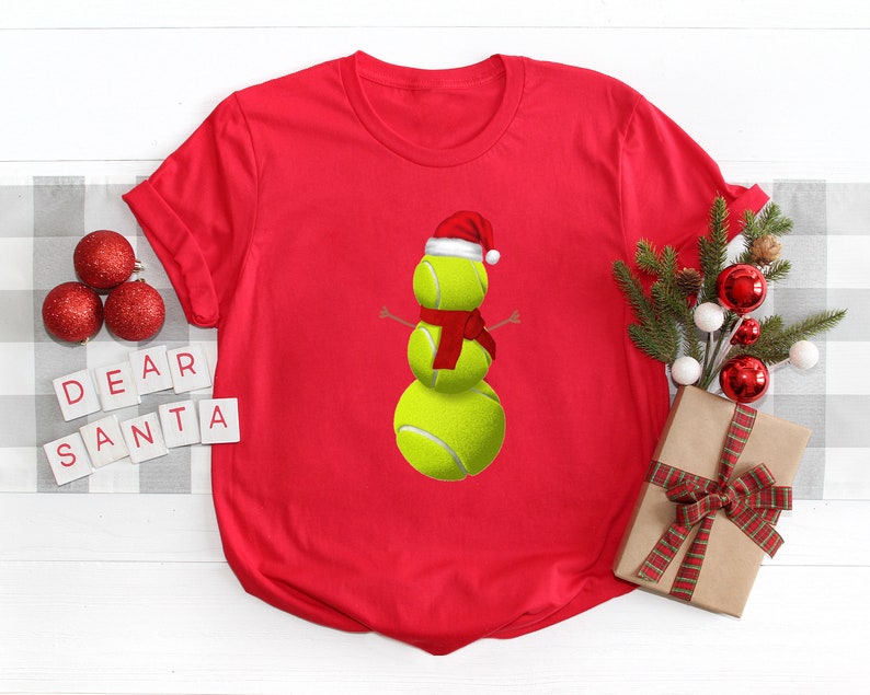 Tennis Ball Snowman Christmas T-shirt