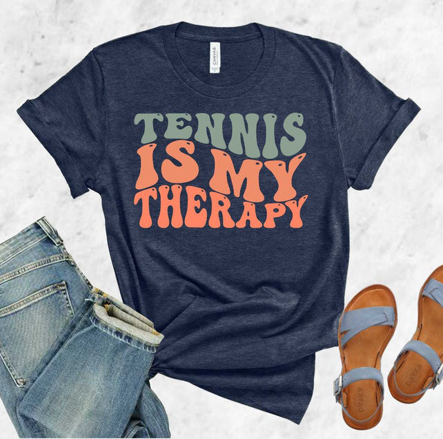 Tennis is My Therapy Wavy T-Shirt