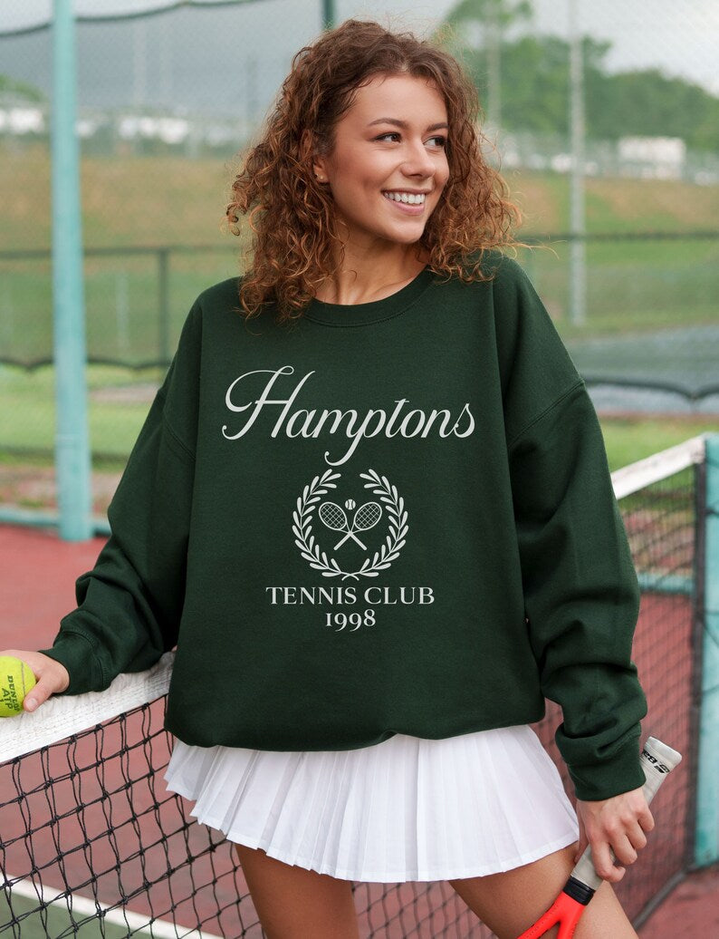 Hamptons Tennis Club Sweatshirt. Customized place names