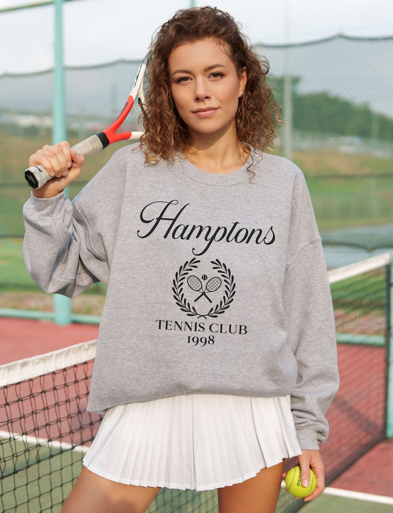 Hamptons Tennis Club Sweatshirt. Customized place names