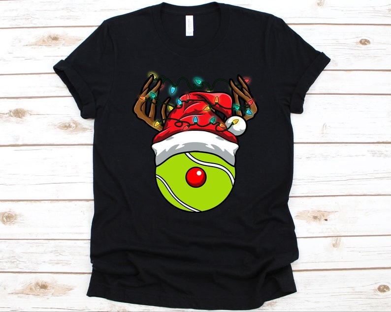 Tennis Ball Reindeer Christmas T-shirt