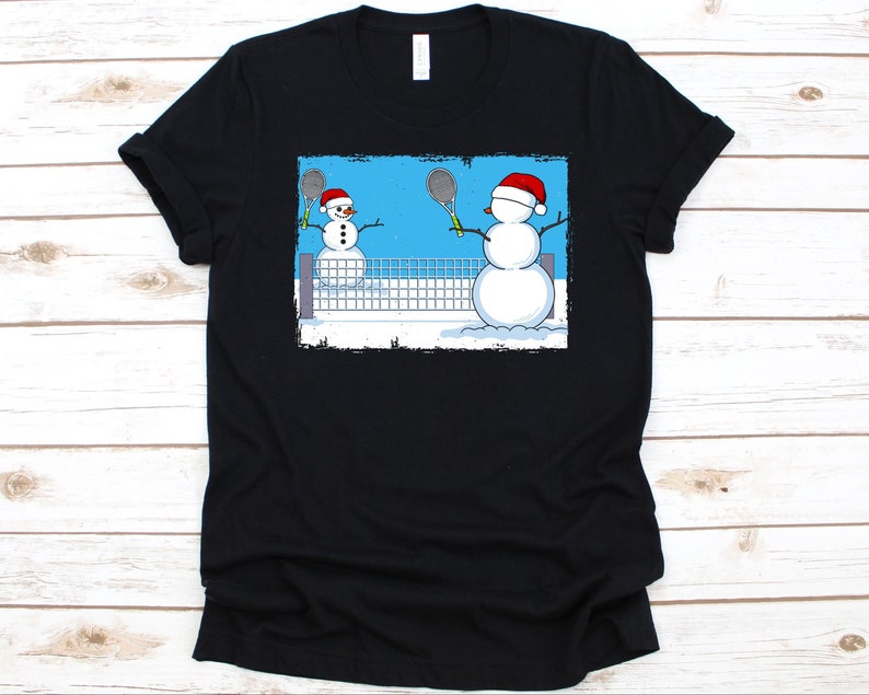 Snowman Playing Tennis Christmas T-shirt