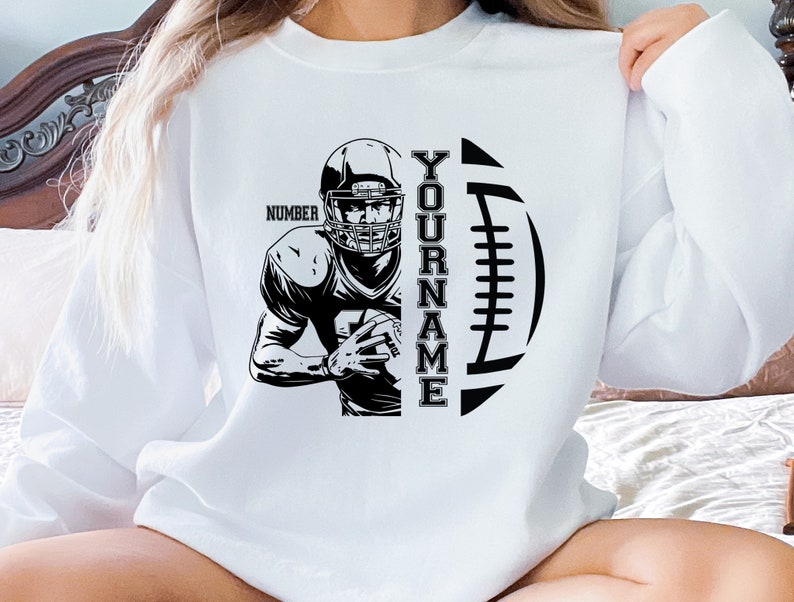 Personalized Football Sweatshirt Custom Name and Number