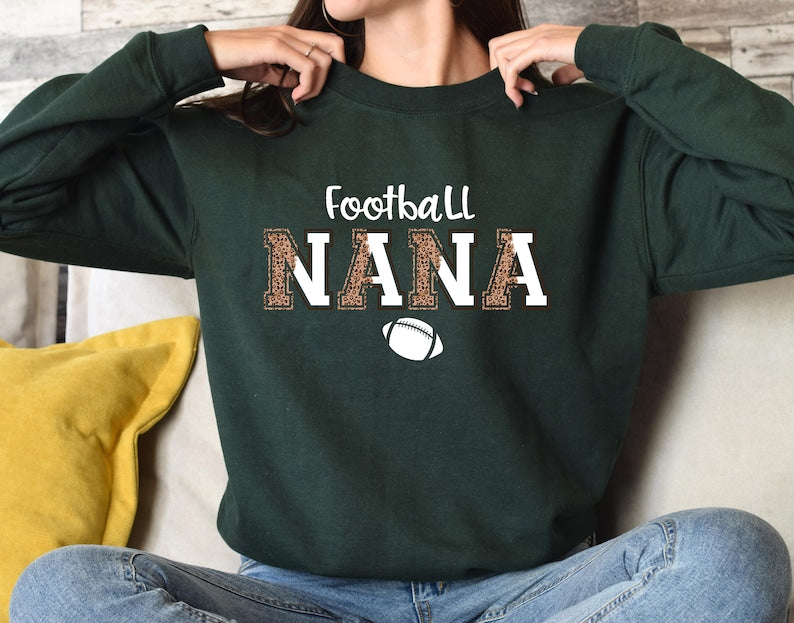 Leopard Print Football Nana Sweatshirt