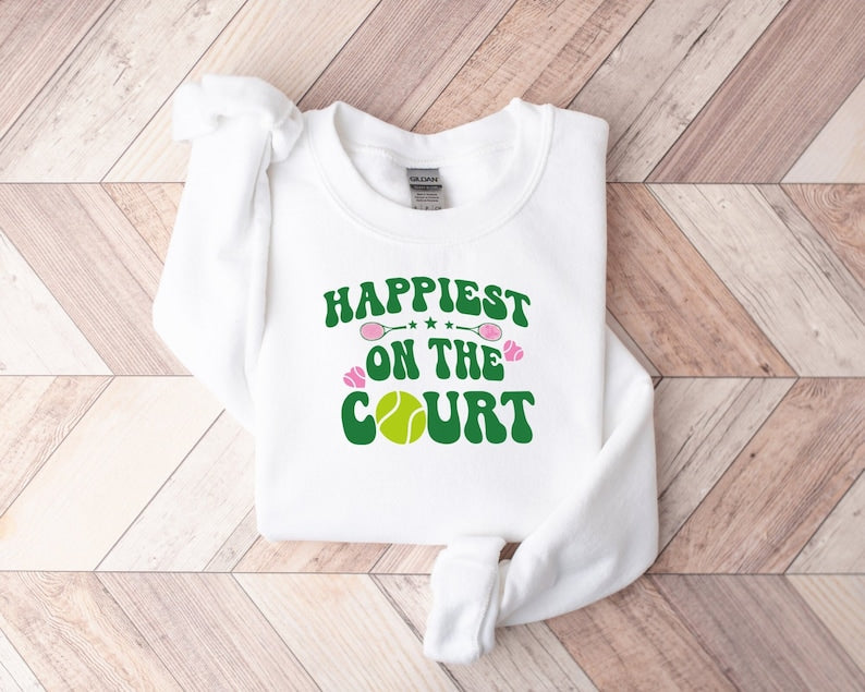 Happiest on The Court Tennis Sweatshirt