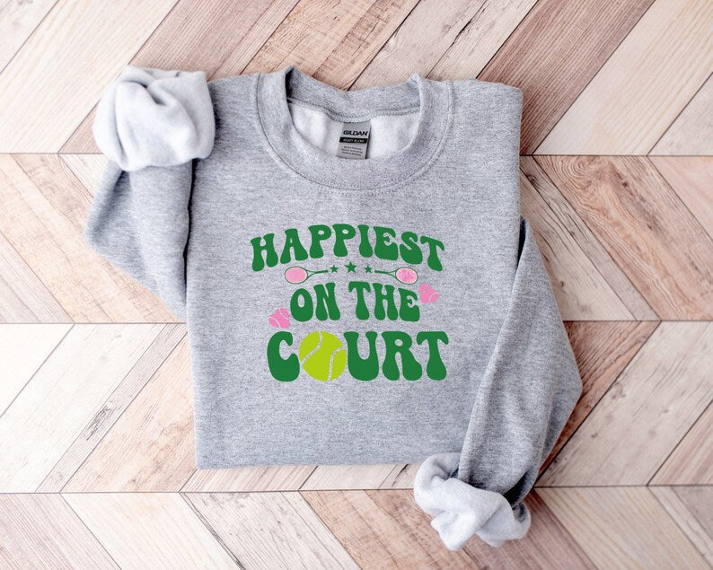 Happiest on The Court Tennis Sweatshirt