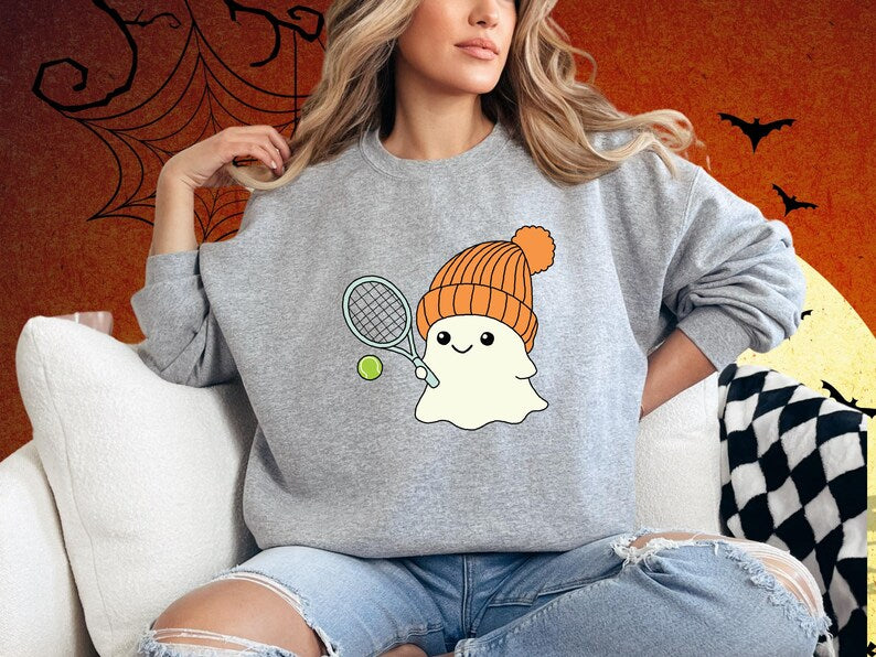 Ghost  Halloween Tennis  Sweatshirts