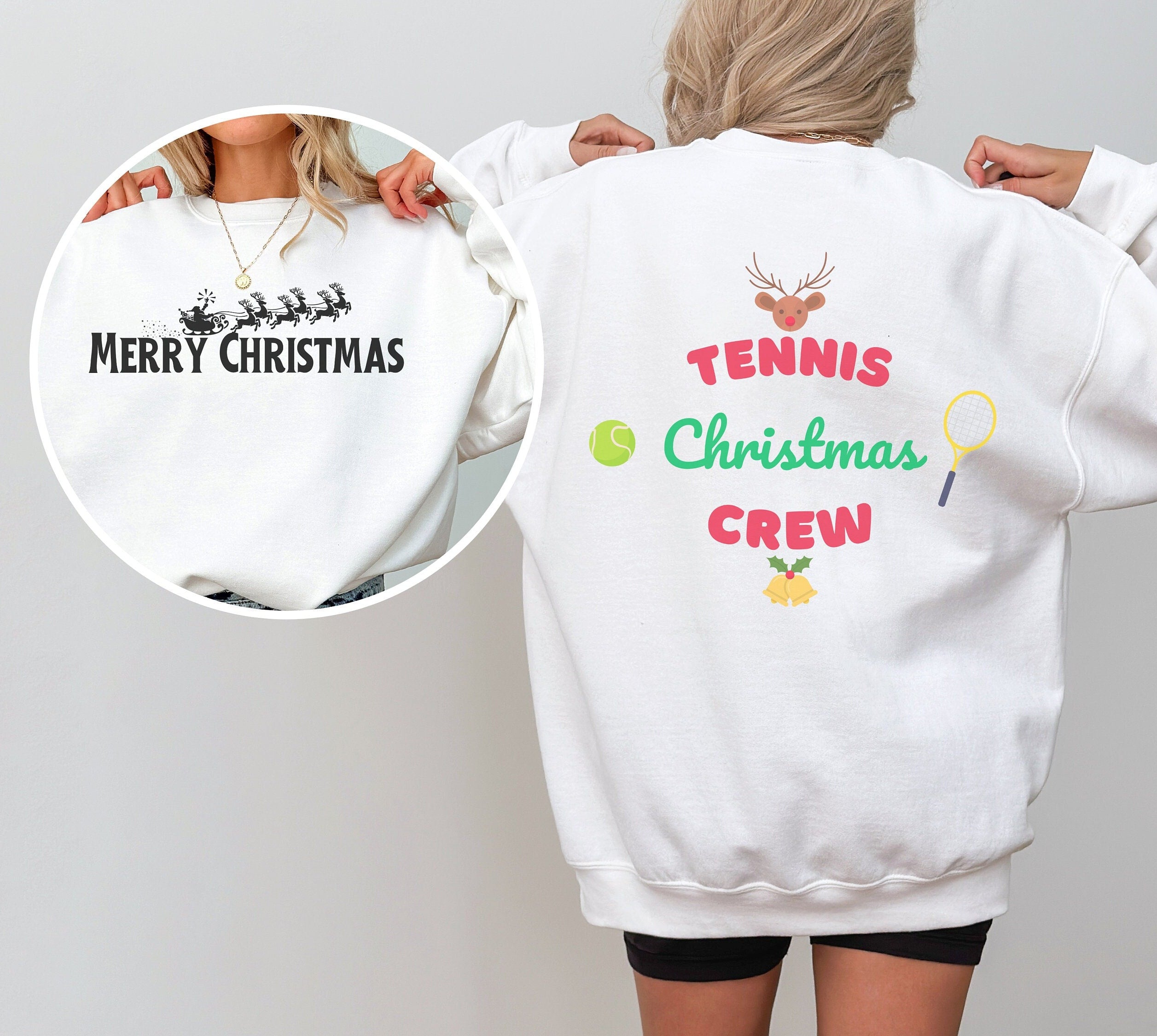 Tennis Christmas Crew Sweatshirt