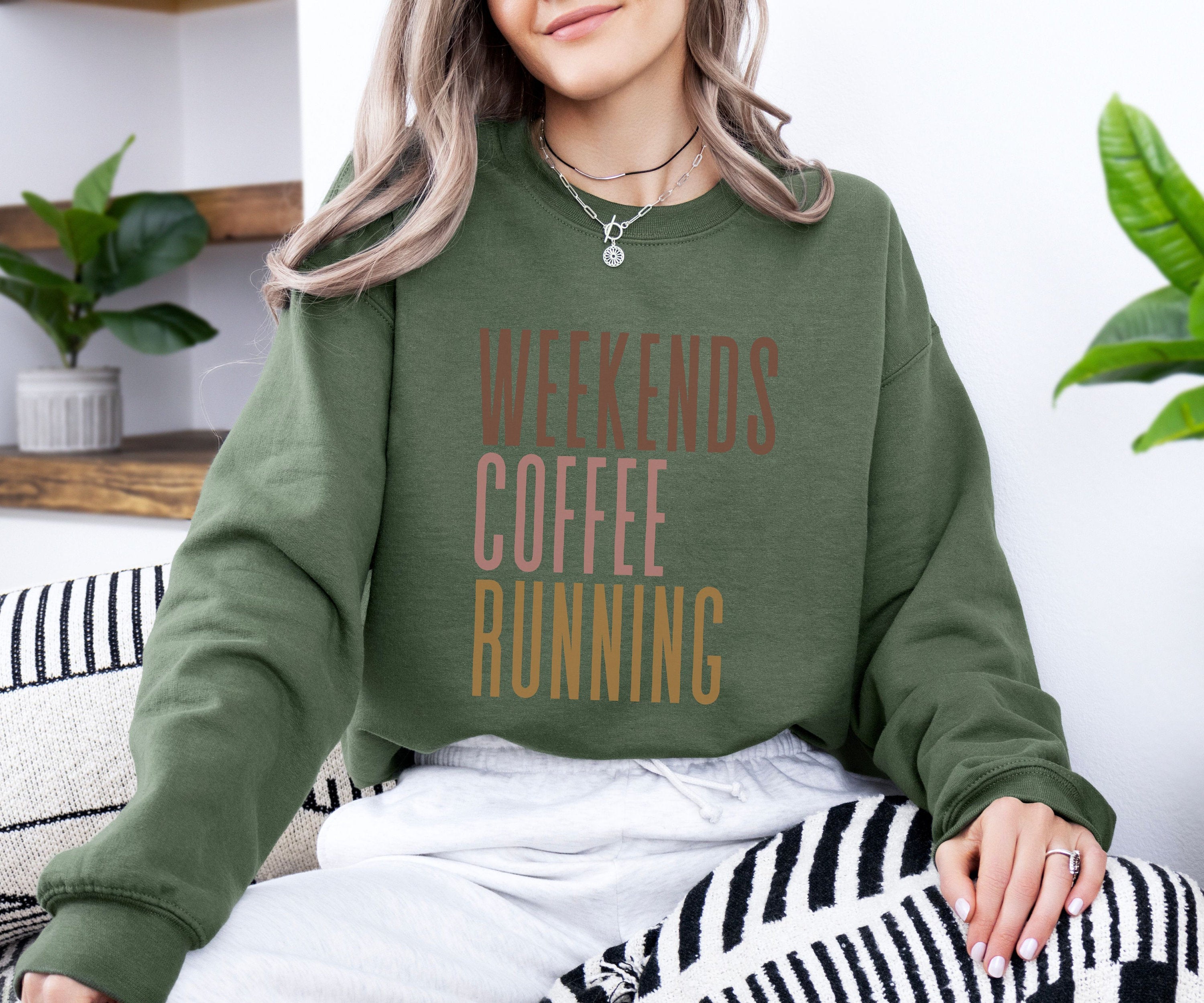 Weekends Coffee Running Sweatshirt