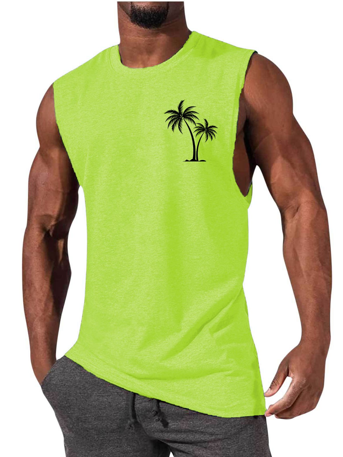 Men's Hawaiian Coco Coconut tree Casual Comfort Print Sleeveless T-Shirt