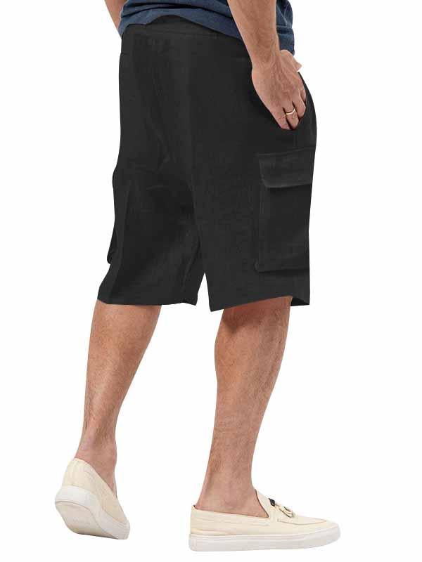 Men's Pocket Loose Cotton Linen Straight Leg Shorts