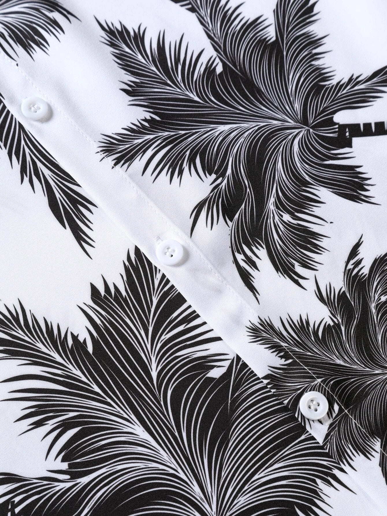 Hawaiian Beach Coconut Tree Print Pocket Short Sleeve Shirt Set