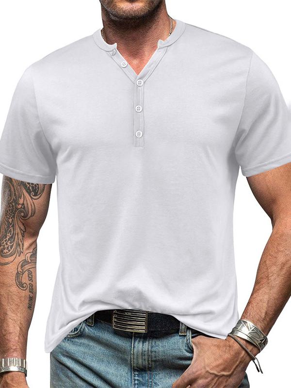 Men's Casual Henley Short Sleeve T-Shirt