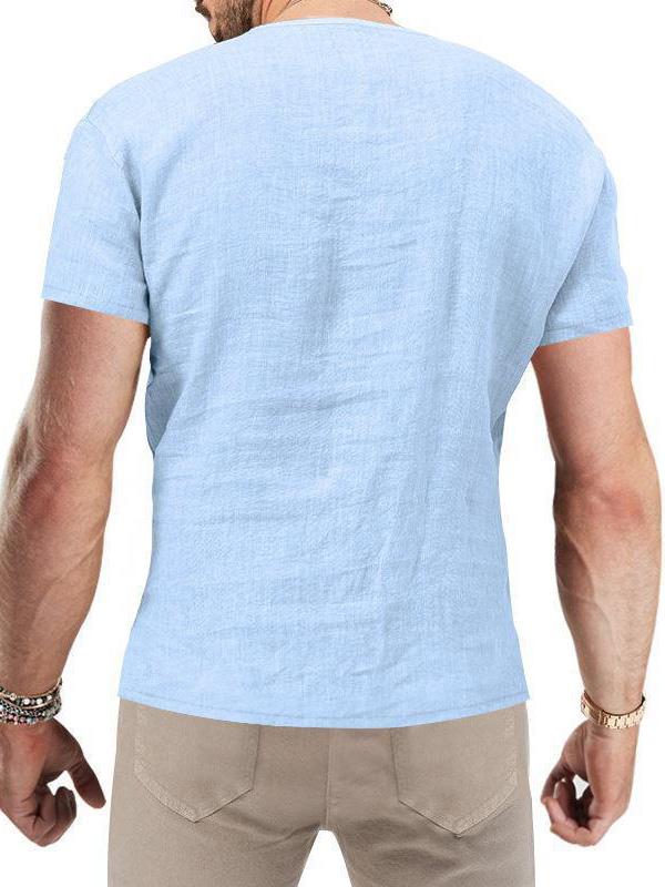 Men's v-neck casual slim short-sleeved T-shirt