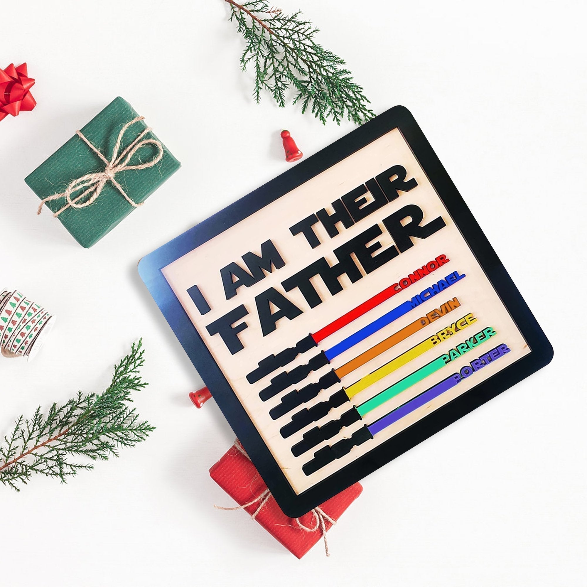 Personalized I Am Their Father Engraved Sign