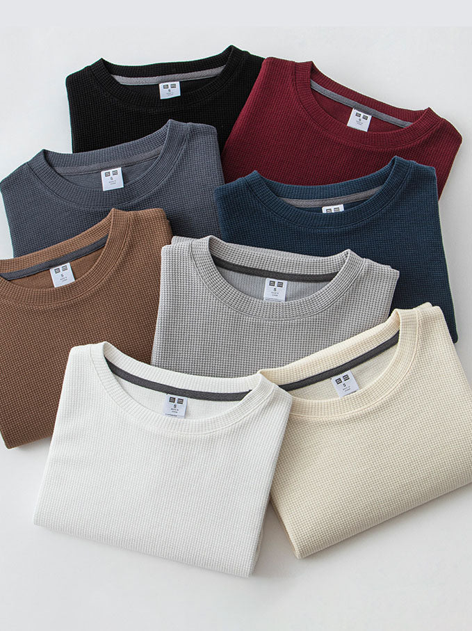 Men's Jersey Cotton Waffle Comfort Crew Neck T-Shirt