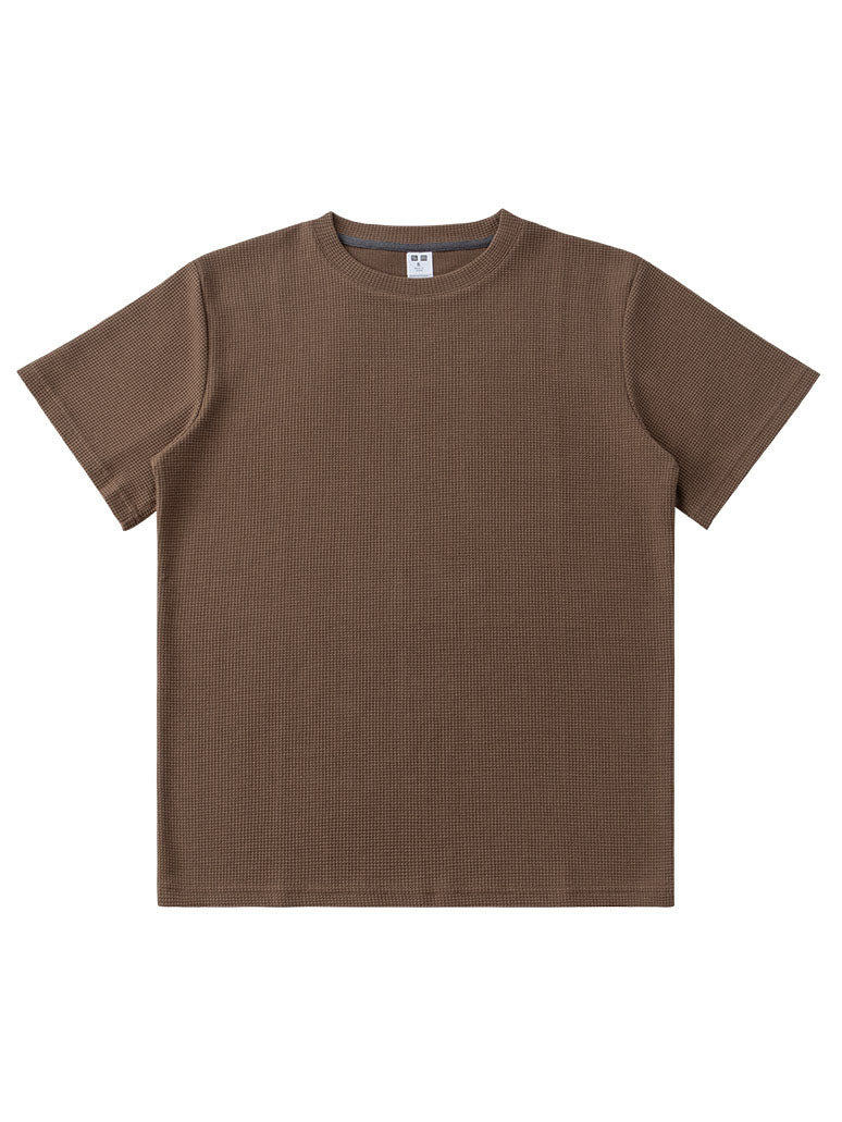 Men's Jersey Cotton Waffle Comfort Crew Neck T-Shirt