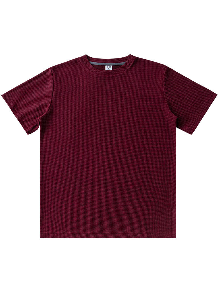 Men's Jersey Cotton Waffle Comfort Crew Neck T-Shirt