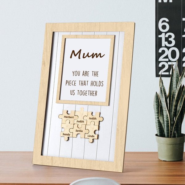 Mother's Day Puzzle Plaque Gifts for Mom You Are The Piece That Holds Us Together 3-6 Puzzle Pieces