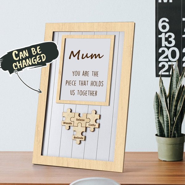 Mother's Day Puzzle Plaque Gifts for Mom You Are The Piece That Holds Us Together 3-6 Puzzle Pieces