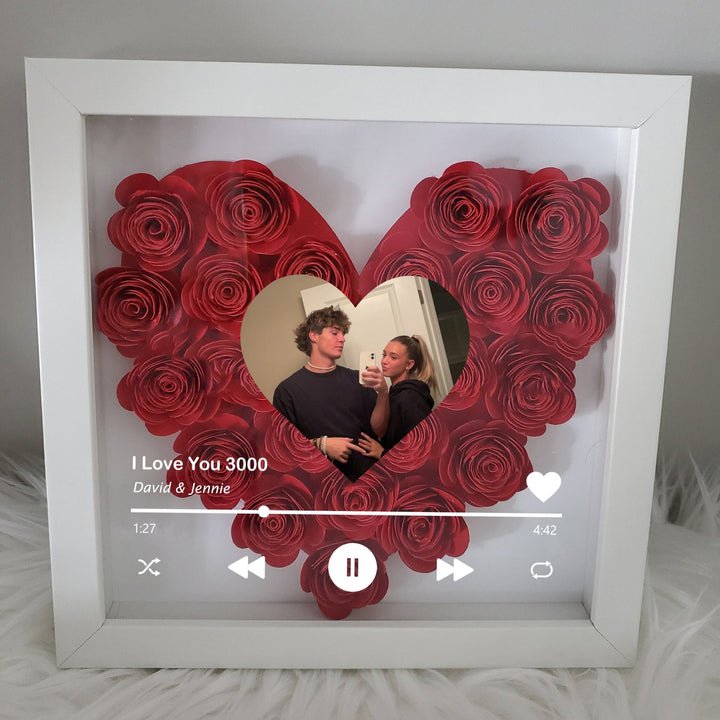 Mylovecustom™ Custom Heart Flower Shadow Box with Photo