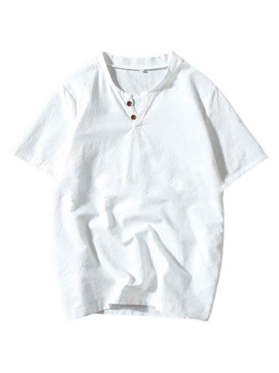 Men's Casual Linen Short Sleeve T-Shirt