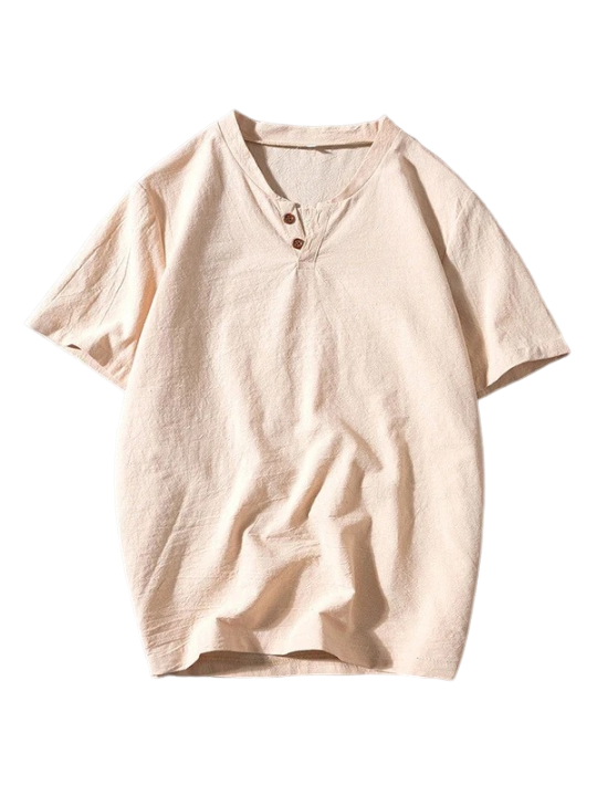 Men's Casual Linen Short Sleeve T-Shirt