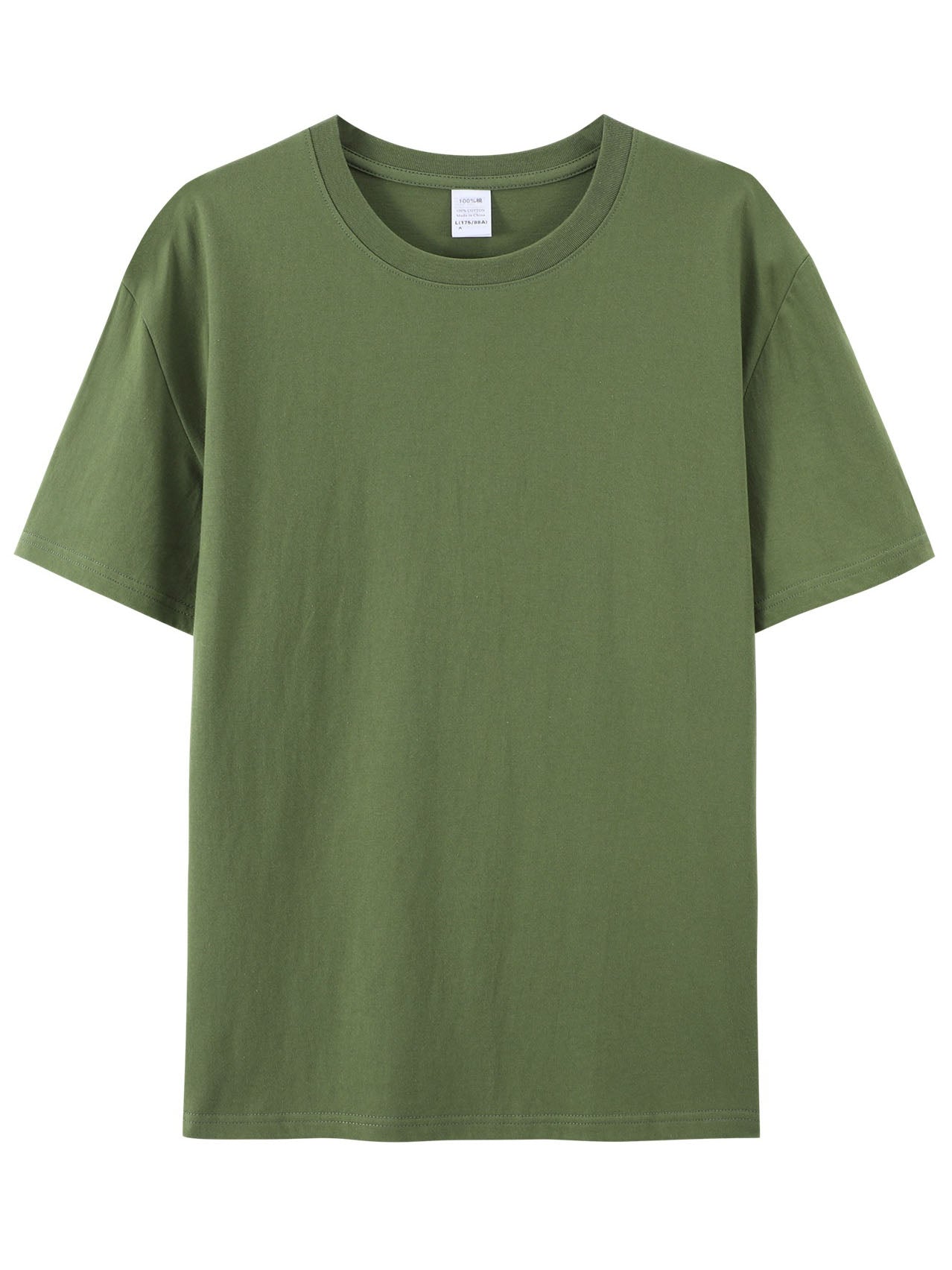 Men's 180g Cotton Round Neck Comfortable Casual Basic Short-sleeved T-shirt