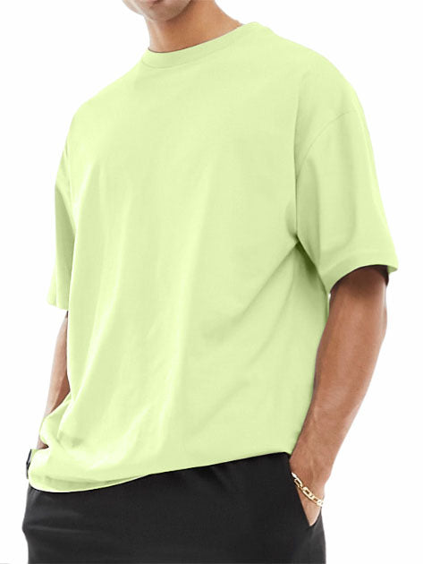 Men's 180g Cotton Round Neck Comfortable Casual Basic Short-sleeved T-shirt