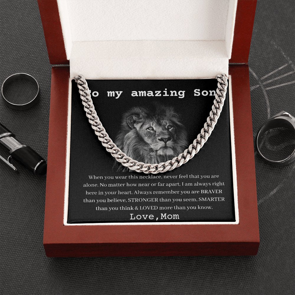 To My Amazing Son - Love Mom - Cuban Link Chain